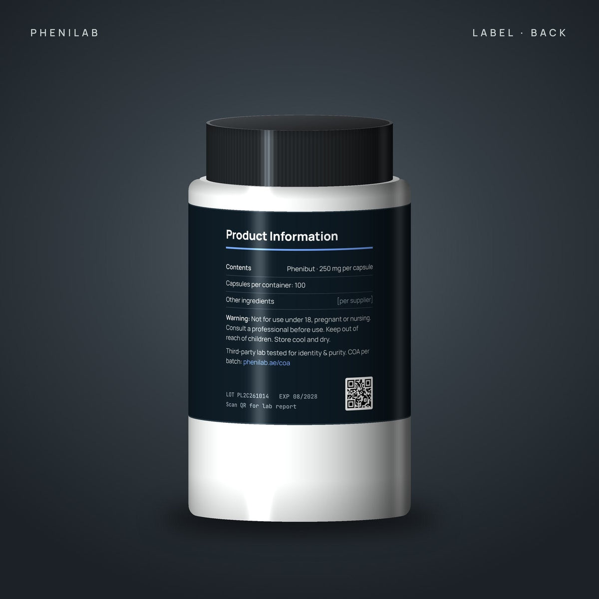  – 100 Capsules – back label
