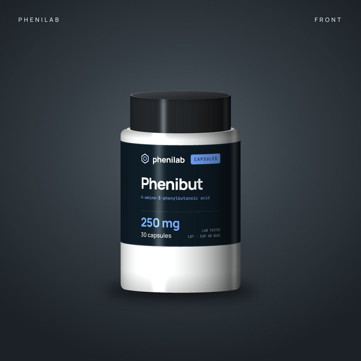 Phenibut 250 mg Capsules – 30 Capsules – front