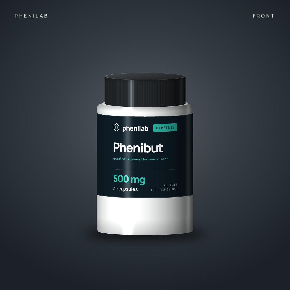 Phenibut 500 mg Capsules – 30 Capsules – front